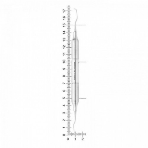 Кюрета парадонтологическая Gracey MF, форма 12, ручка DELUX, диаметр 10 мм, экстра легкая, 26-36BMF