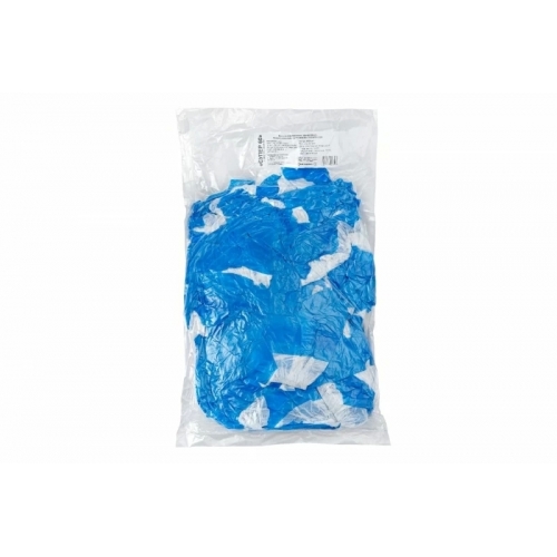 Бахилы пластиковые Супер 60 с двойной резинкой, толщина 60 мкм, 5,5 гр, цвет синий 200050 пар