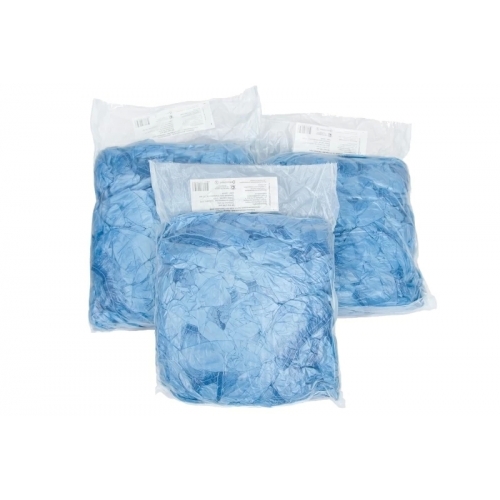 Бахилы пластиковые Экстра с двойной резинкой, толщина 30 мкм, 4 гр, цвет синий 200050 пар