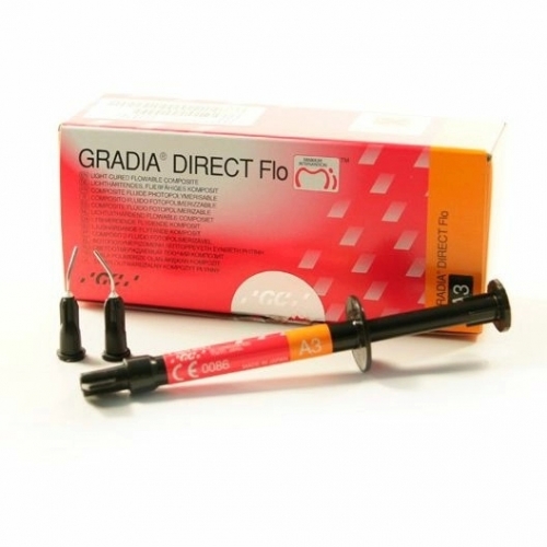 Gradia Direct Flo A3- материал реставрационный светоотверждаемый микрофильный гибридный текучий композит, для реставраций