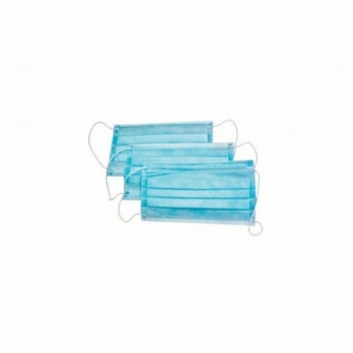 Маска одноразовая 3-х слойная ЭКОНОМ Х на резинке цвет голубой , 50 шт. в упаковке
