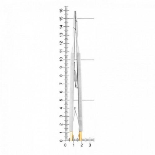 Иглодержатель хирургический прямой Castroviejo-Gomel TC,16,0 см, 20-30