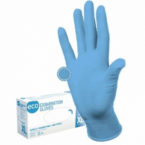 Перчатки нитриловые ECO нестерильные, смотровые, голубые М 7-8, 100 пар