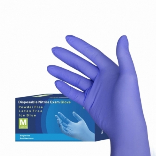 Перчатки нитриловые Pulin нестерильные, L 8-9 фиолетово - голубые, 50 пар, плотность  3,5 г