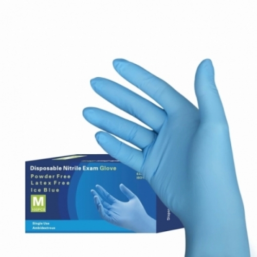 Перчатки нитриловые Pulin нестерильные, L 8-9 светло- голубые, 50 пар, плотность  3,5 г