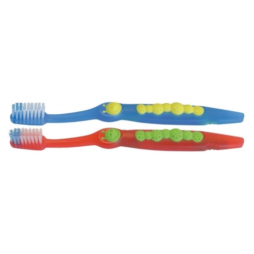Щетка зубная для детей Pierrot Gusy от 2 до 8 лет 2 шт, синяя и красная